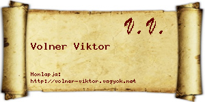 Volner Viktor névjegykártya